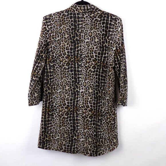 Alberto Makali Cardigan Leopard Print Open Front Blazer Size Large - Picture 2 of 3